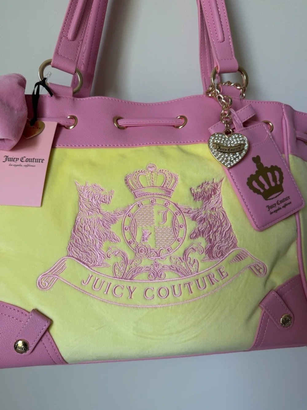 Juicy Couture Yellow pink scottie dog daydreamer Tote Bag